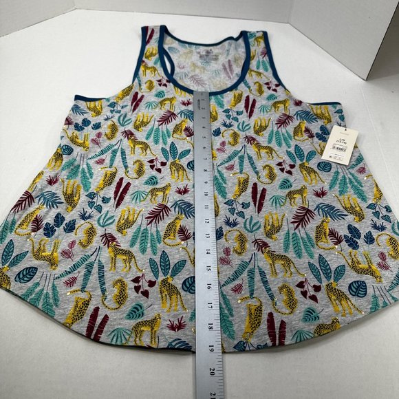 Secret Treasures Women's Size Large 12-14 Sleep Tank Top Leopard Leaves New - Picture 9 of 10